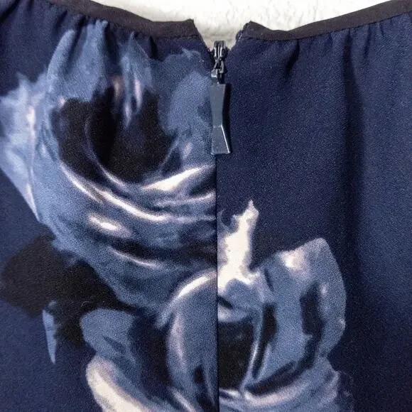Kate Spade Night Rose Bell Sleeve Dress Size 0 Blue Romantic Botanical - Picture 9 of 11